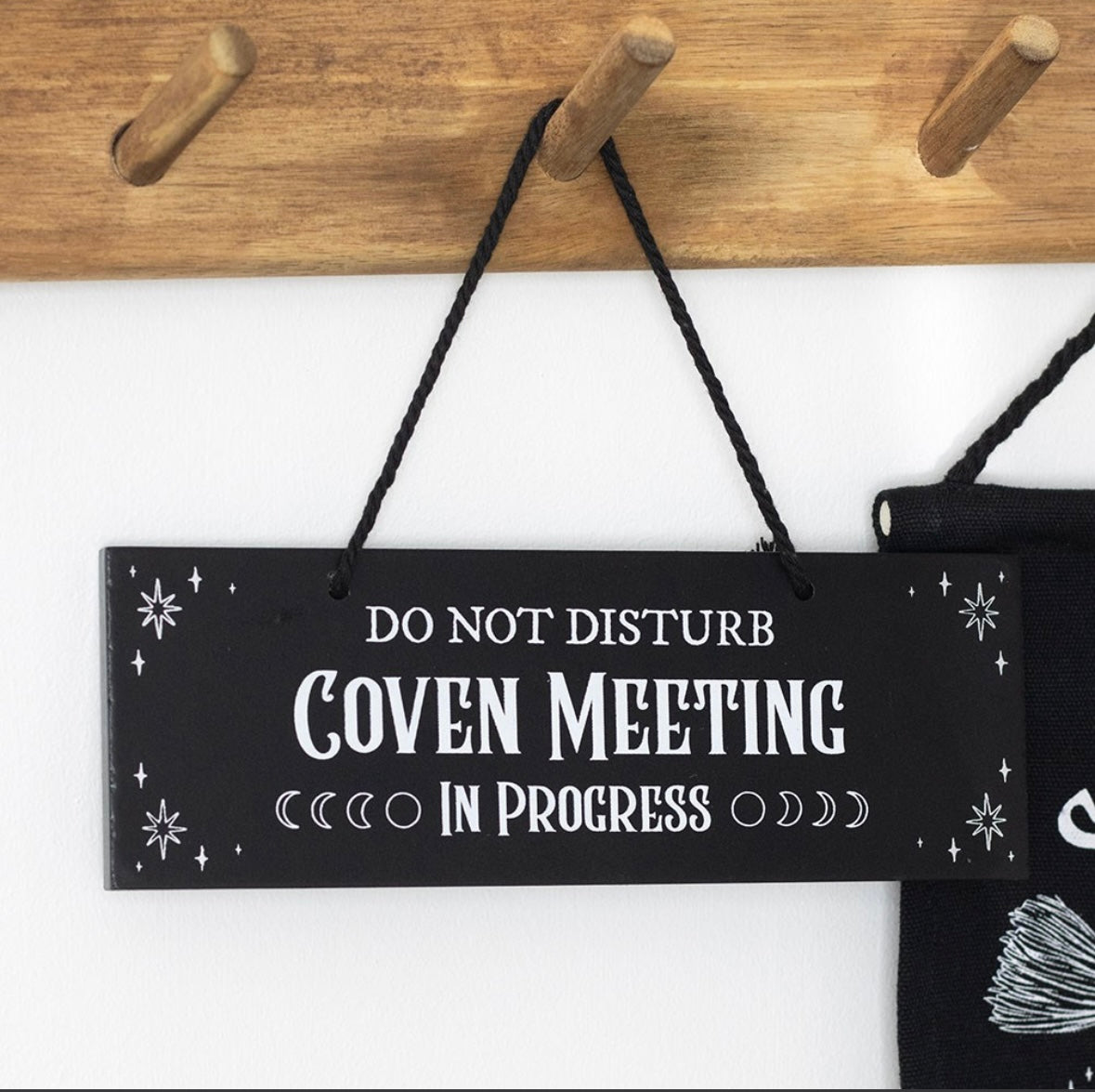 Coven Meeting in Progress Hanging Sign