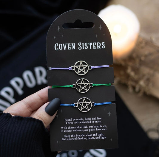 3 Coven Sisters Pentagram Bracelets